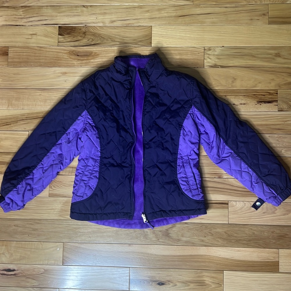 Free country size medium girls reversible jacket purple